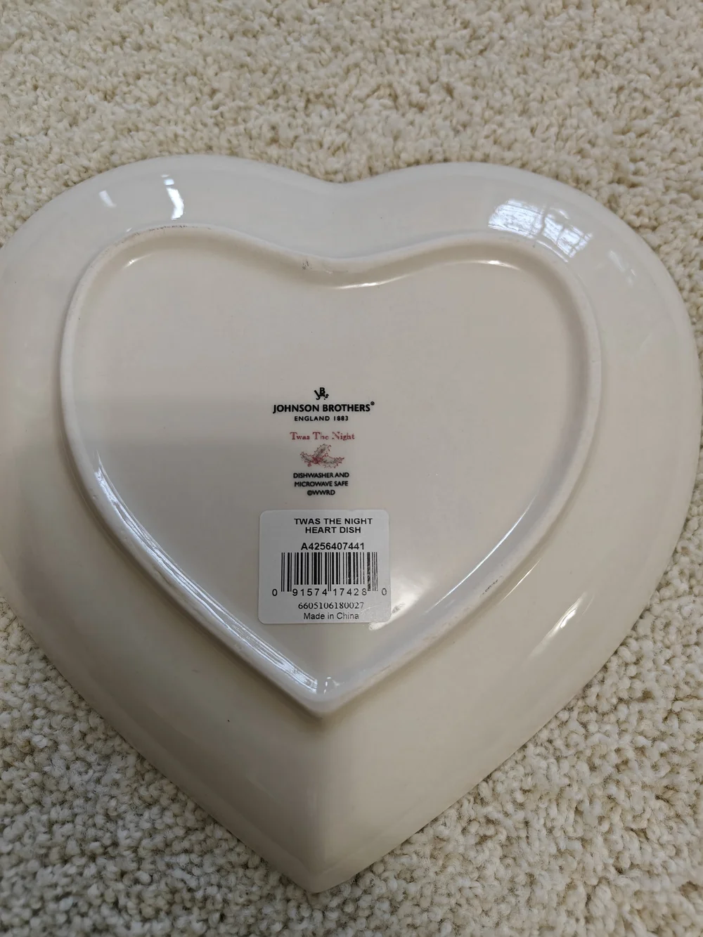Johnson Brothers It Was The Night Shaped Red and White Holiday Serving Plate